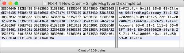 FIX 4.4 New Order - Single MsgType D example